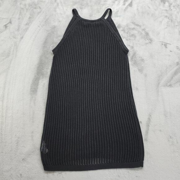 Tahari Swim Cover Womens L Black Halter Neck Sleeveless Crochet Beach Boho - Picture 3 of 11